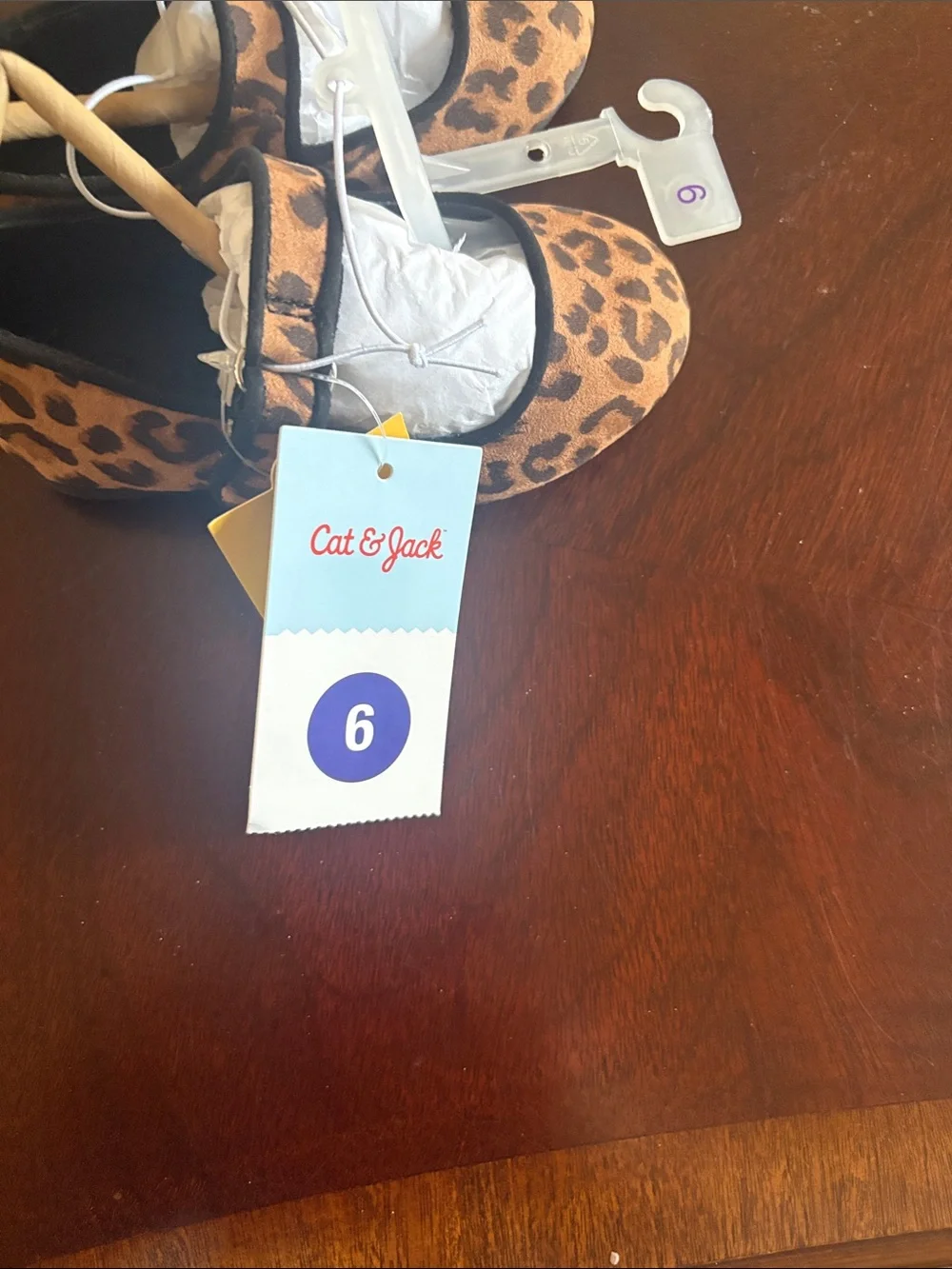Cat & Jack Leopard Print Mary Janes - Tan and Black kids size 6